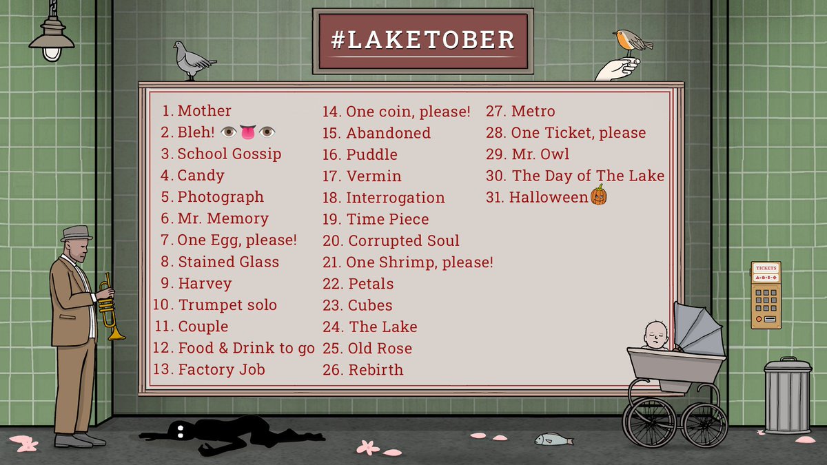 地下鉄🚇が到着し、紅葉🍂が始まり、#laketober 2023もまもなく開始します！🎃
今年のテーマ：🚇 Underground Blossom 🌸 ローラの幼少期、成人期、堕落、そして開花を、あなたのアートを通して探求してください！
お題目からインスピレーションを得てください。👇