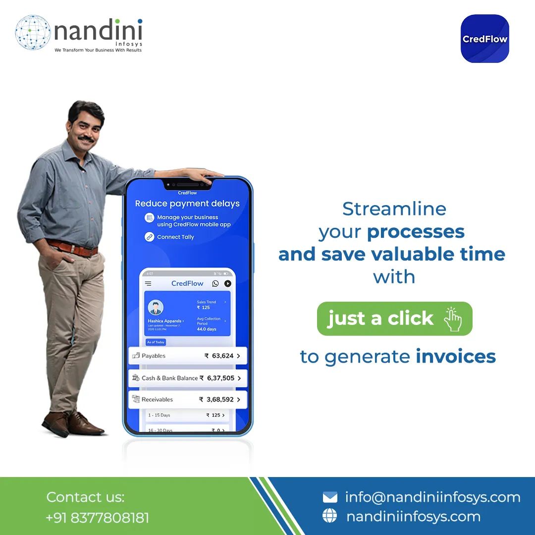 Take the step towards effortless invoicing with CredFlow.
.
.
.
.
.
#NIFY #nandiniInfosys #NIFYbusinesssoftware #NIFYbusiness #attendancereport #attendancetracking #growwithcredflow #CredFlow #credflowbusiness #BusinessSolutions