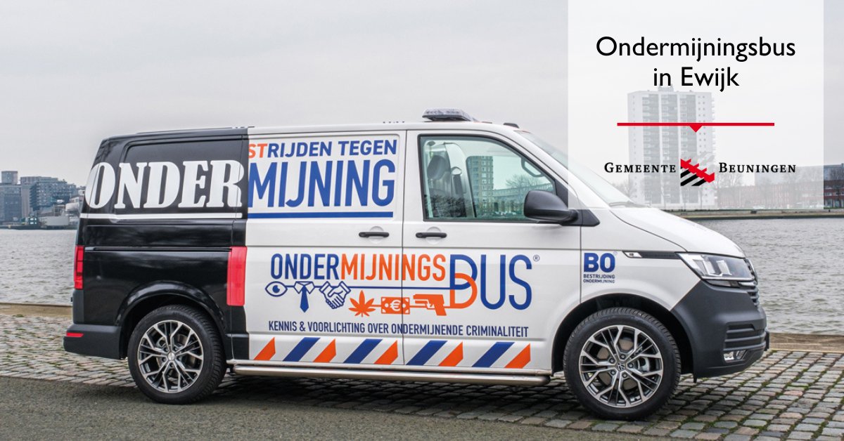 Weet jij hoe crimineel geld wit wordt gemaakt? Kom achter dit en nog veel meer tijdens jouw bezoek aan de ondermijningsbus. Hier krijg je uitleg en kun je terecht met al jouw vragen. 
👉 Dinsdag 3 oktober van 13.30 tot 17.00 uur bij de parkeerplaats bij de Jan Linders in Ewijk.