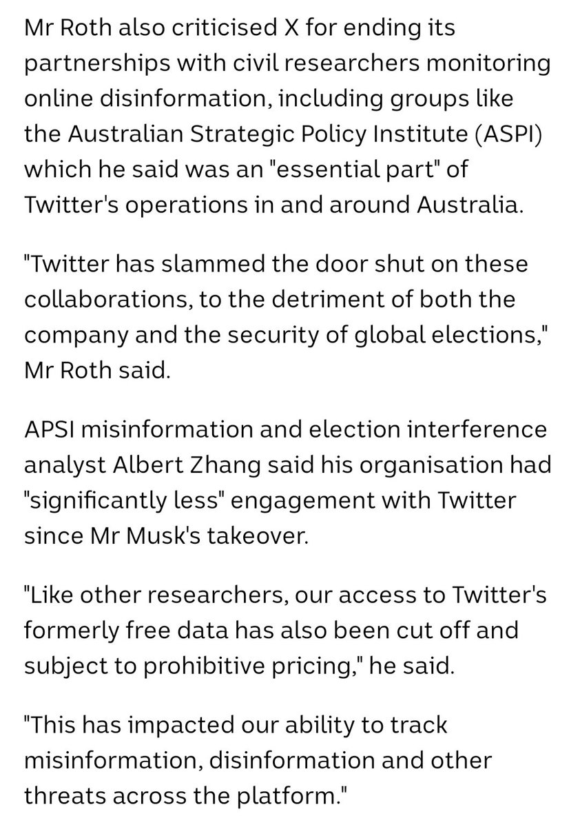 Thank you @elonmusk for ending X's relationship with @ASPI_org! I wonder how much they spied on, and violated the privacy of, us critics when they had access to X's data? I love that X is detoxing from the military-industrial-complex!