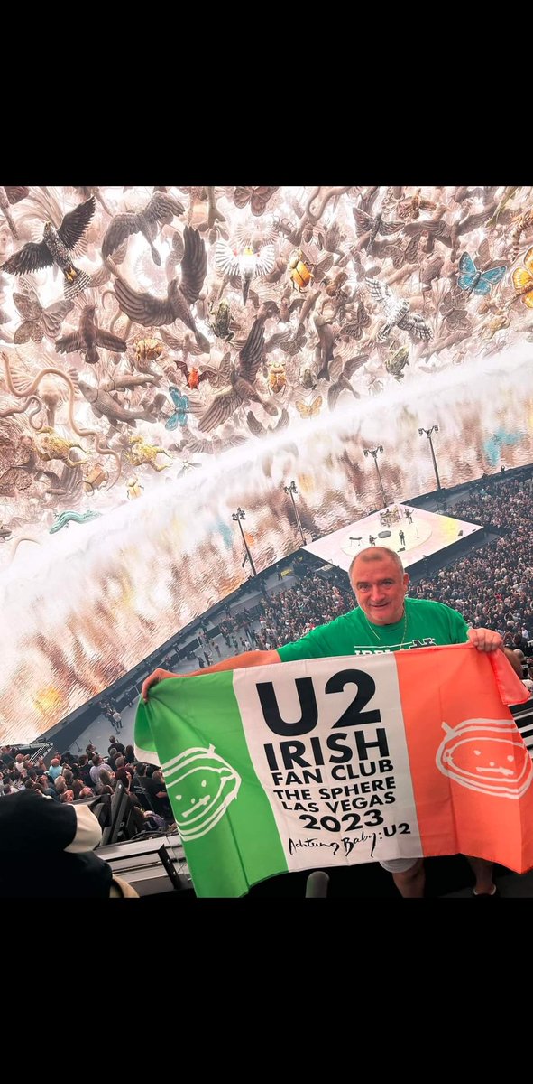 club_u2's tweet photo. Night 1 The Sphere Las Vegas, thank you, Finbarr.

#U2 #Bono #TheEdge #AdamClayton #U2IrishFanClub #U2LasVegas #TheSphere #U2TheSphere #U2Fam #U2Friends #U2Fans https://t.co/v9LQrp0NSM