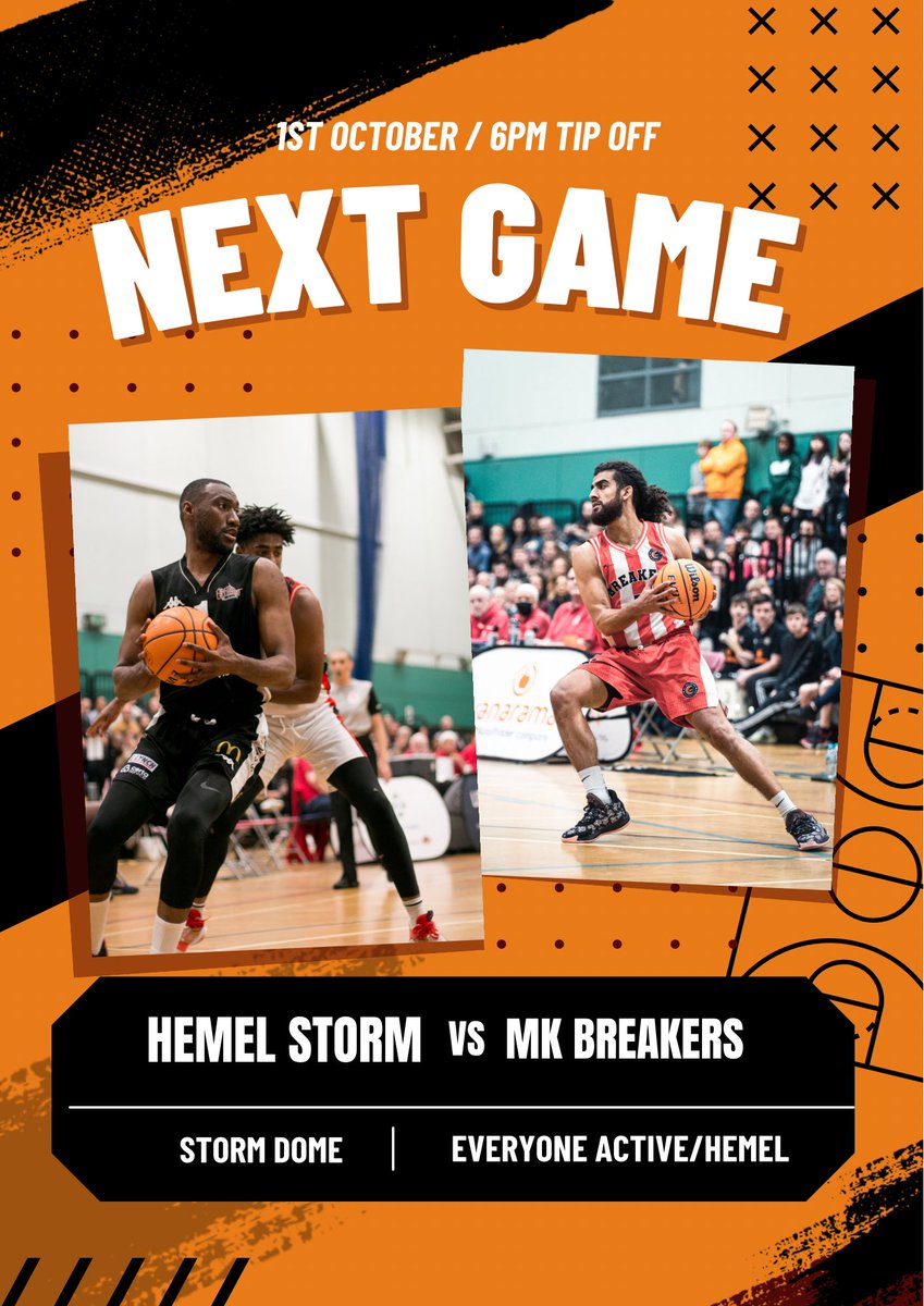 Let’s Go Storm 🌩 (@lets_go_storm) on Twitter photo We are back tomorrow and its a big one
The QTR final against local D2 team MK Breakers. This was one of the games of the season last year and we are going to need you all to bring the noise!! Lets back the lads as we look to continue our defence of the <a href="/d1trophy/">kitkingTrophy</a>
⛈️🏀 We are back tomorrow and its a big one
The QTR final against local D2 team MK Breakers. This was one of the games of the season last year and we are going to need you all to bring the noise!! Lets back the lads as we look to continue our defence of the <a href="/d1trophy/">kitkingTrophy</a>
⛈️🏀