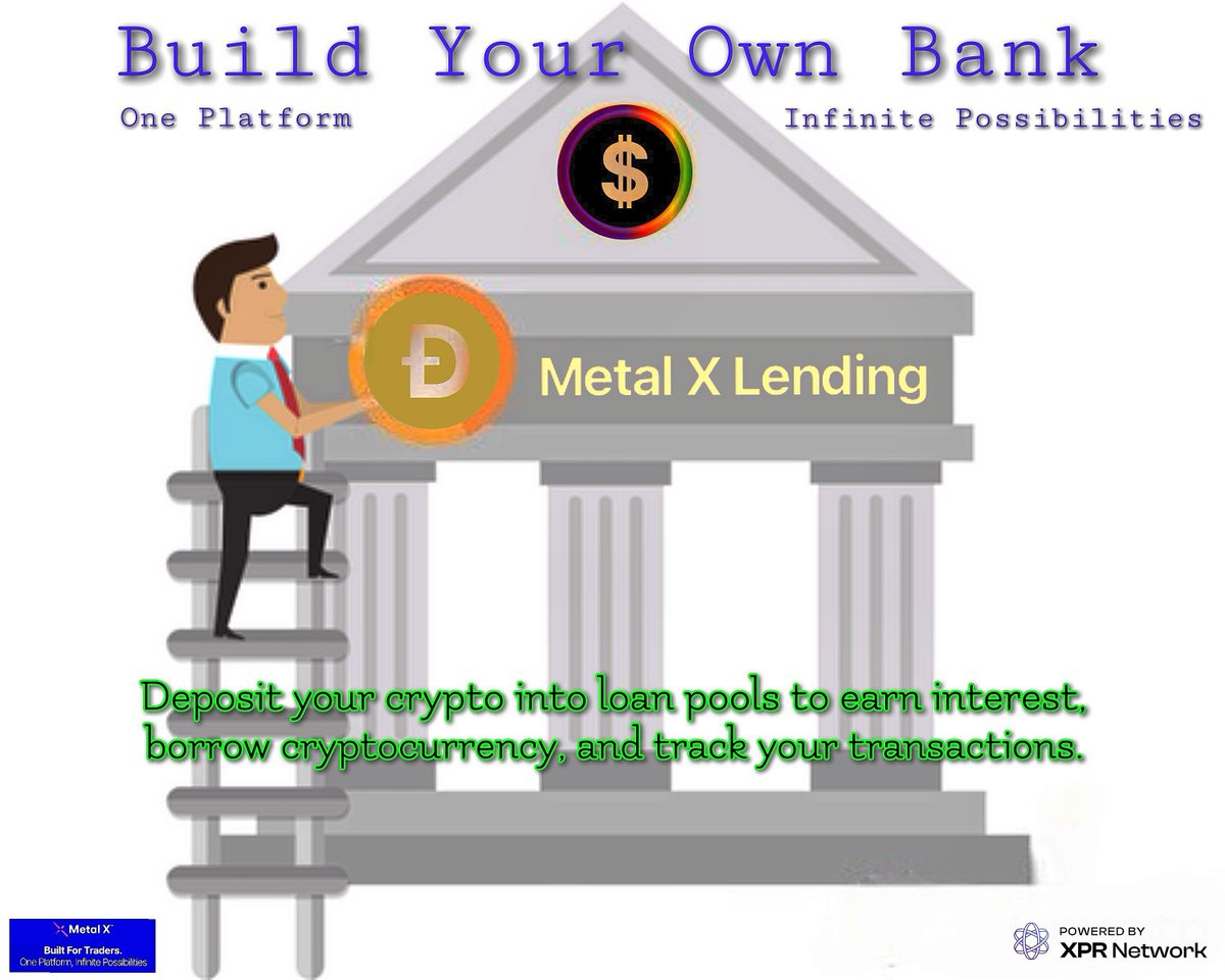 Realprophet5's tweet photo. #BuildYourOwnBank 🏦 @MetalXApp #Stake #Farm #Lend #Borrow and #EarnRewards while doing it! “If we get it right, we have the opportunity to change the world” - @MarshallHayner , CEO at Metallicus & Co-Founder of First Blockchain Bank & Trust (FBBT Holdings) #IYKYK https://t.co/L261EKeEX9