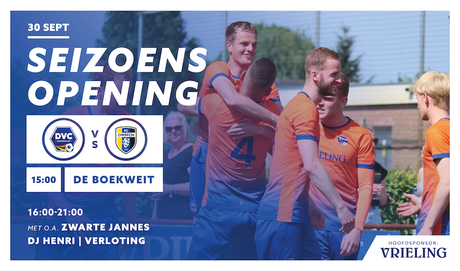 Vanmiddag is het zover: DVC Dedemsvaart speelt haar 1e competitiewedstrijd om 15:00 uur tegen buurclub FC Ommen. De Ommenaren wonnen hun 1e wedstijd tegen ASC ’62 (Dalfsen) met 3-1 dus dat belooft hier een spannend duel te worden.