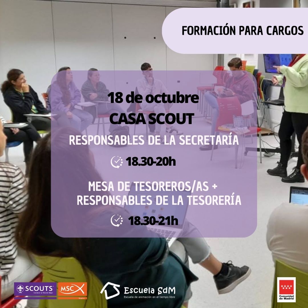 💭FORMACIONES DE CARGOS 🗣️

Enlaces de inscripción e información en vuestros correos asociativos! 📩

#formacionscout #construirunmundomejor #voluntarios #escultismo #escuelasdm #scoutsdemadridmsc #scoutscatólicos