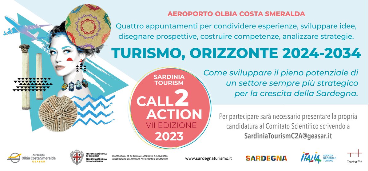 Ritorna la 7a edizione di #SardiniaTourismC2A, gli incontri formativi di <a href="/Olbia_Airport/">Aeroporto Olbia Costa Smeralda</a> con <a href="/SardegnaTurismo/">Visit Sardinia</a> patrocinati da <a href="/ENIT_italia/">ENIT S.p.A. 🇮🇹</a>.

Scopri come partecipare⬇️ geasar.it/press/news/sar…
Seguici anche su 
FB @SardiniaTourismC2A 
YT goo.gl/V3frmE