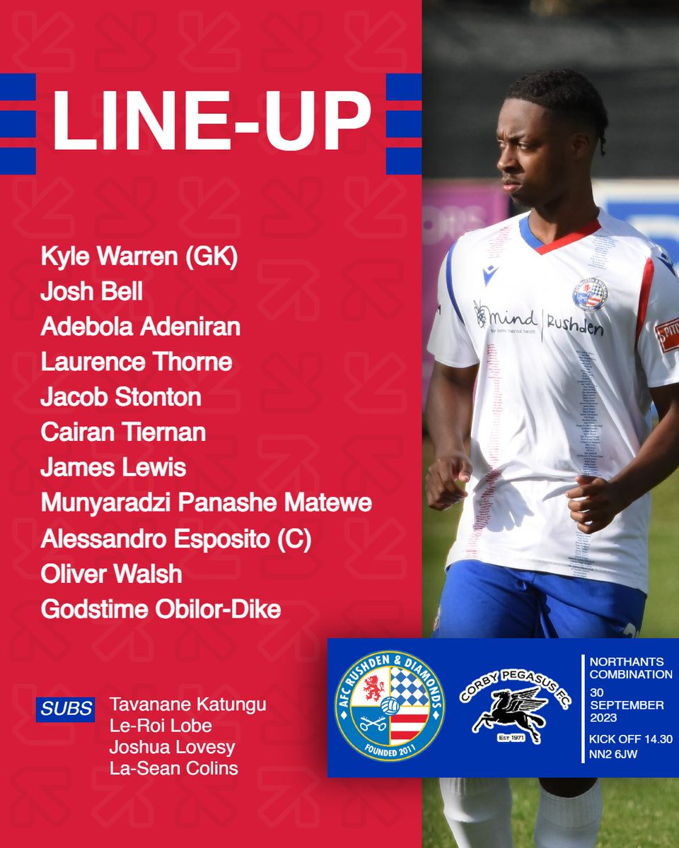 The Starting XI against Corby Pegasus FC this afternoon.

📸- <a href="/shaunfrankham/">Shaunfrankham</a>