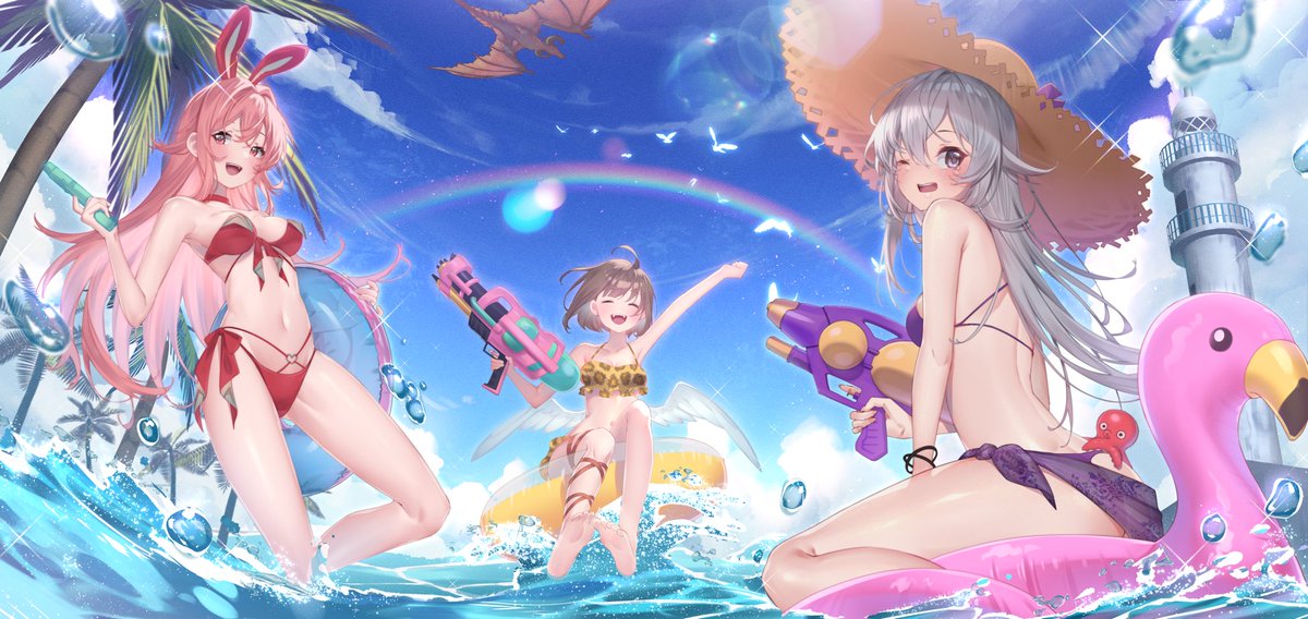 🔫Waterbomb Fiesta💦

The higher the temperature is, The hotter we are!

My entry for <a href="/AtsulandSaga/">Atsuland Saga</a> contest! 😆🩷

 #AtsulandSummerArt