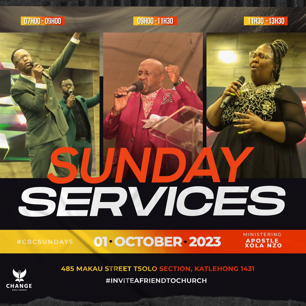 ChangeBible's tweet photo. Receive some spiritual upliftment from songs of deliverance and a seasoned word. An atmosphere you don’t want to miss from #CBCSundays. 
7am| 9am | 11h30am see you tomorrow.✨😇 https://t.co/HyCAvkJ2VF