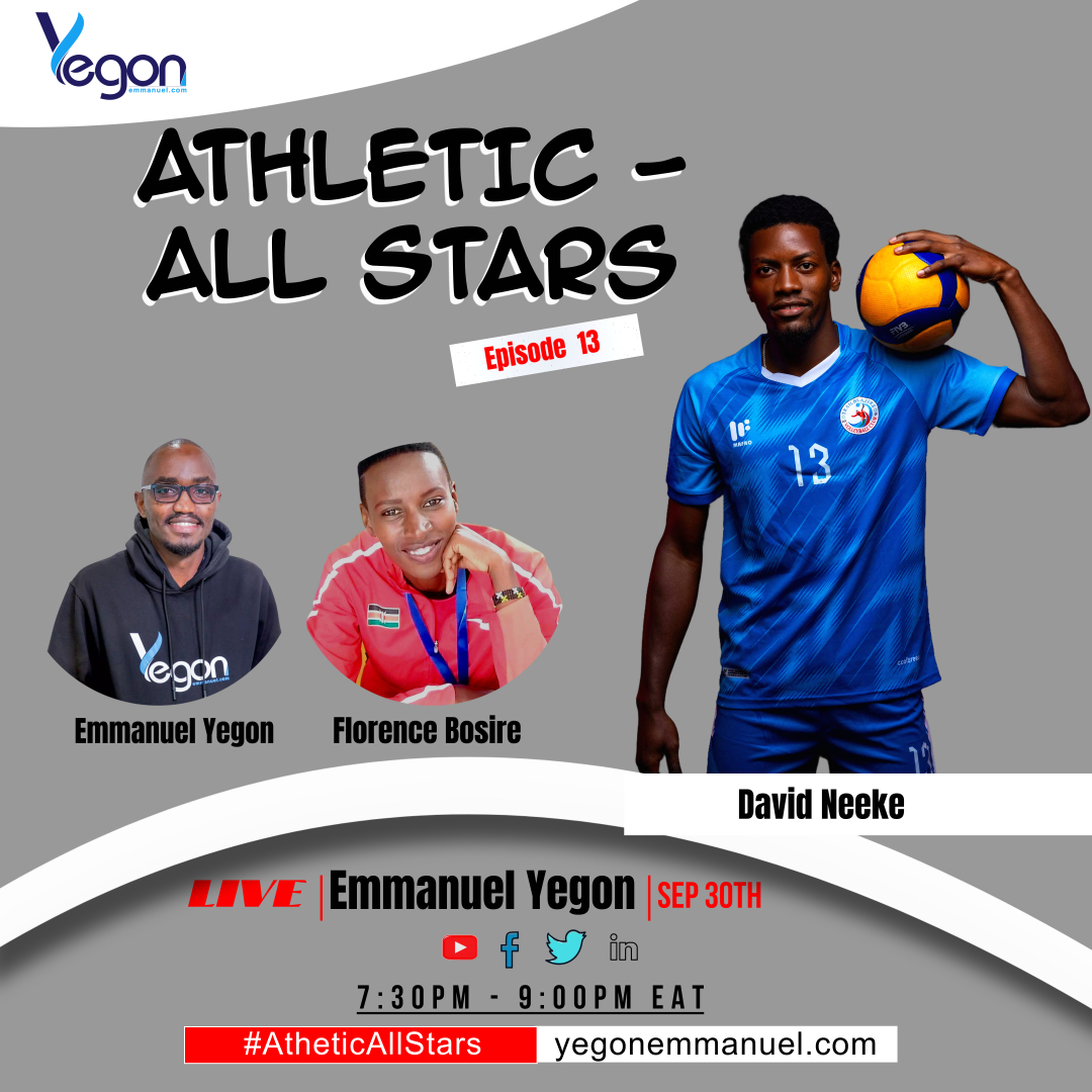 yegonemmanuel_'s tweet photo. Today's episode marks the end of Season 1 of #AthleticAllStars
It features @david_neeke from Tanzania. Neeke started his #Volleyball career at Mwanza Transit Camp before transitioning to Jeshi Stars. He then came to Kenya, starting his journey playing for Mombasa Prisons before joining @KeEquityBank and now he plays for @Trailblazersvc 
He plays both regular and beach volleyball. Join us tonight from 7:30pm for this conversation. @FLORESITSA