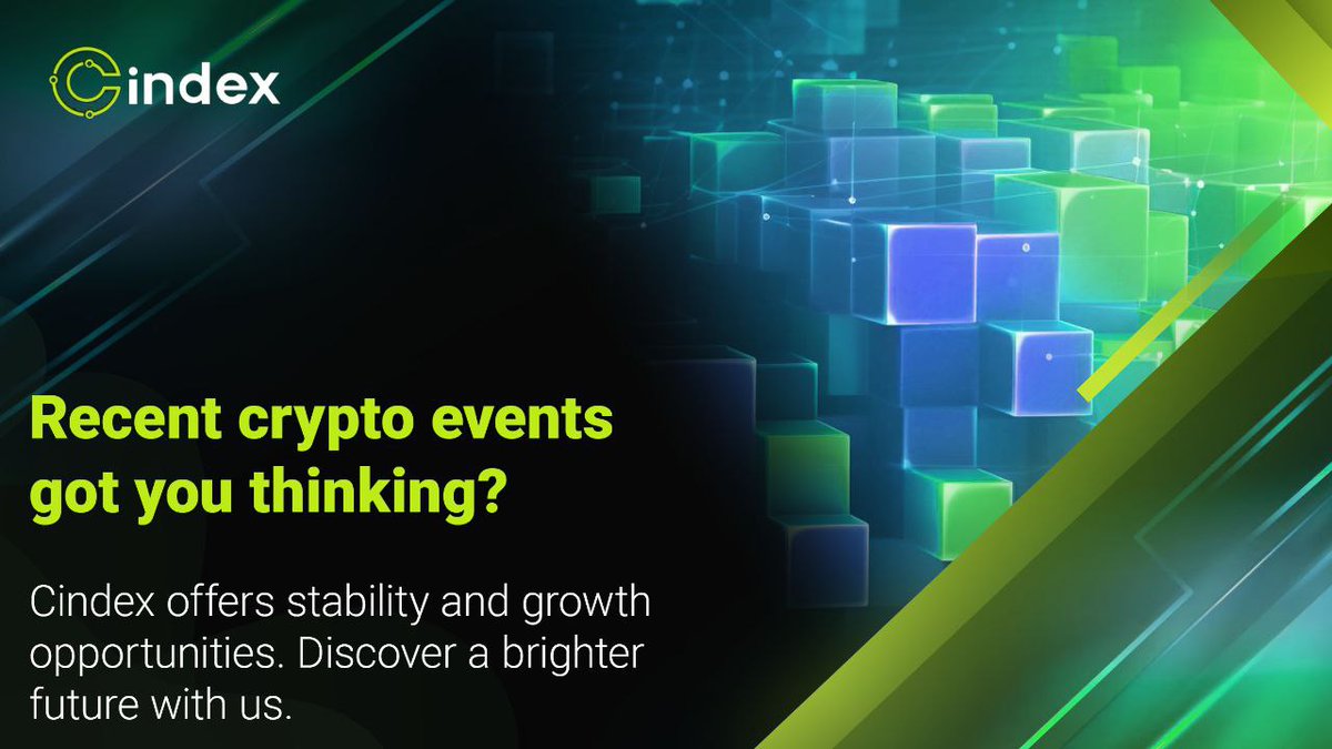Cindexfinance's tweet image. ⚡️Recent #Crypto events got you thinking? 

💎 Discover a brighter future with us.

 #Cindex offers stability and growth opportunities. 

#ETH #BTC