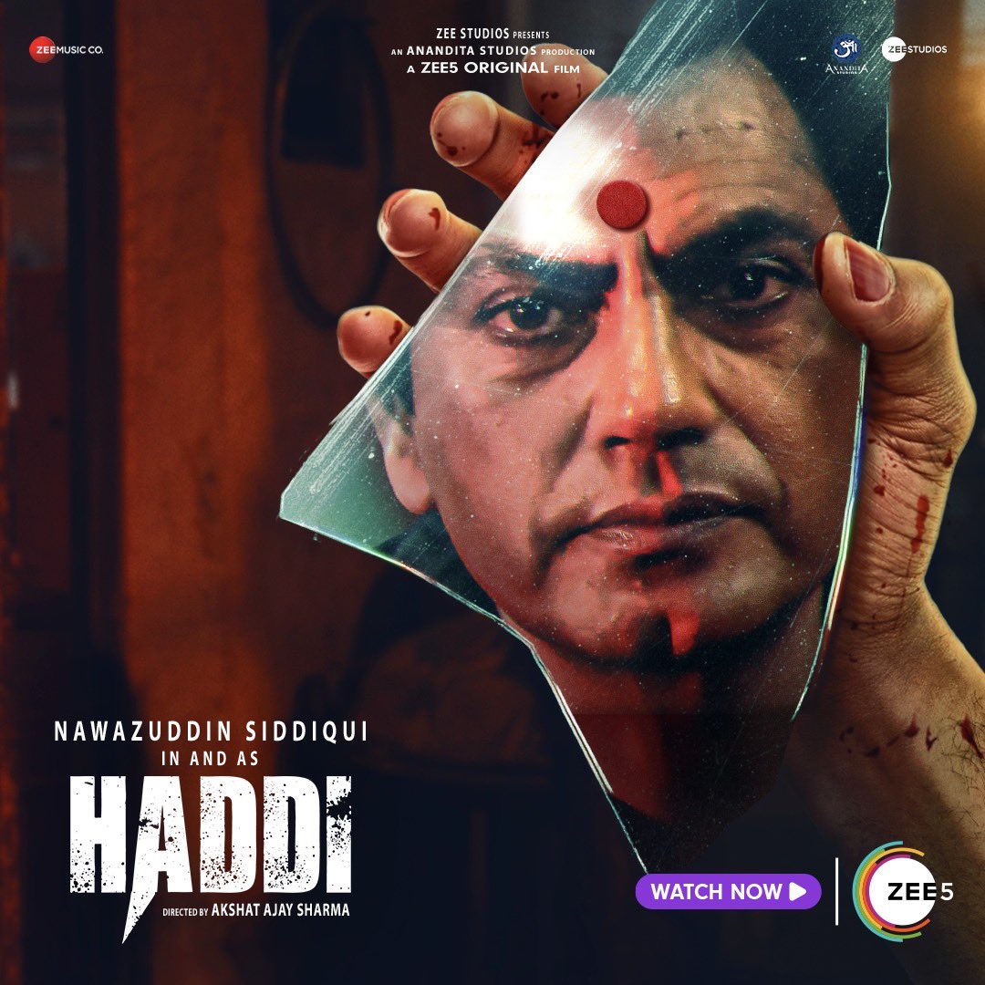 Sheeshe aur #Haddi mein ek cheeze common hai, dono tutt ke bhi khatam nahi hote.

#HaddiOnZEE5, watch now!

#ZEE5

@Nawazuddin_S @anuragkashyap72 @Mdzeeshanayyub @shariqpatel @manish_kalra_ @AkshatAjay @sharmamatvipin #Shaharshshukla #AdamyaaBhalla @piyushputy @IlaArun2