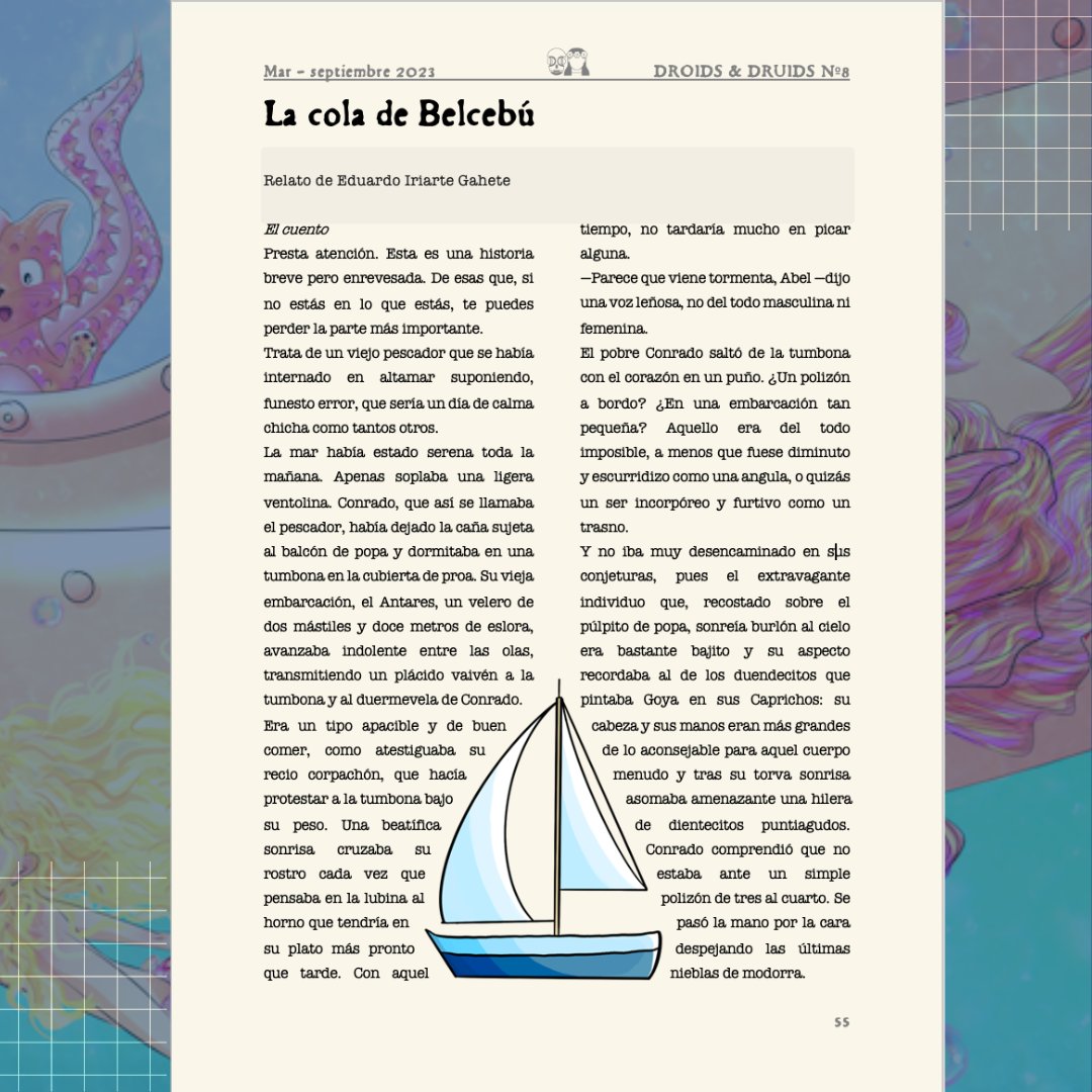DroidsAndDruids's tweet photo. ¡Nuevo número de la revista! 🌊

Ya podéis descargarlo en Lektu:

🖊️ 4 poemas
✏️ 3 artículos
✍️ 10 relatos
🏄‍♂️ 2 reseñas
🧩 Acertijos

🌊 Todo alrededor de la temática del Mar, para que echéis de menos el verano

#droidsanddruidsmagazine #droidsanddruids https://t.co/Bccdfls80W