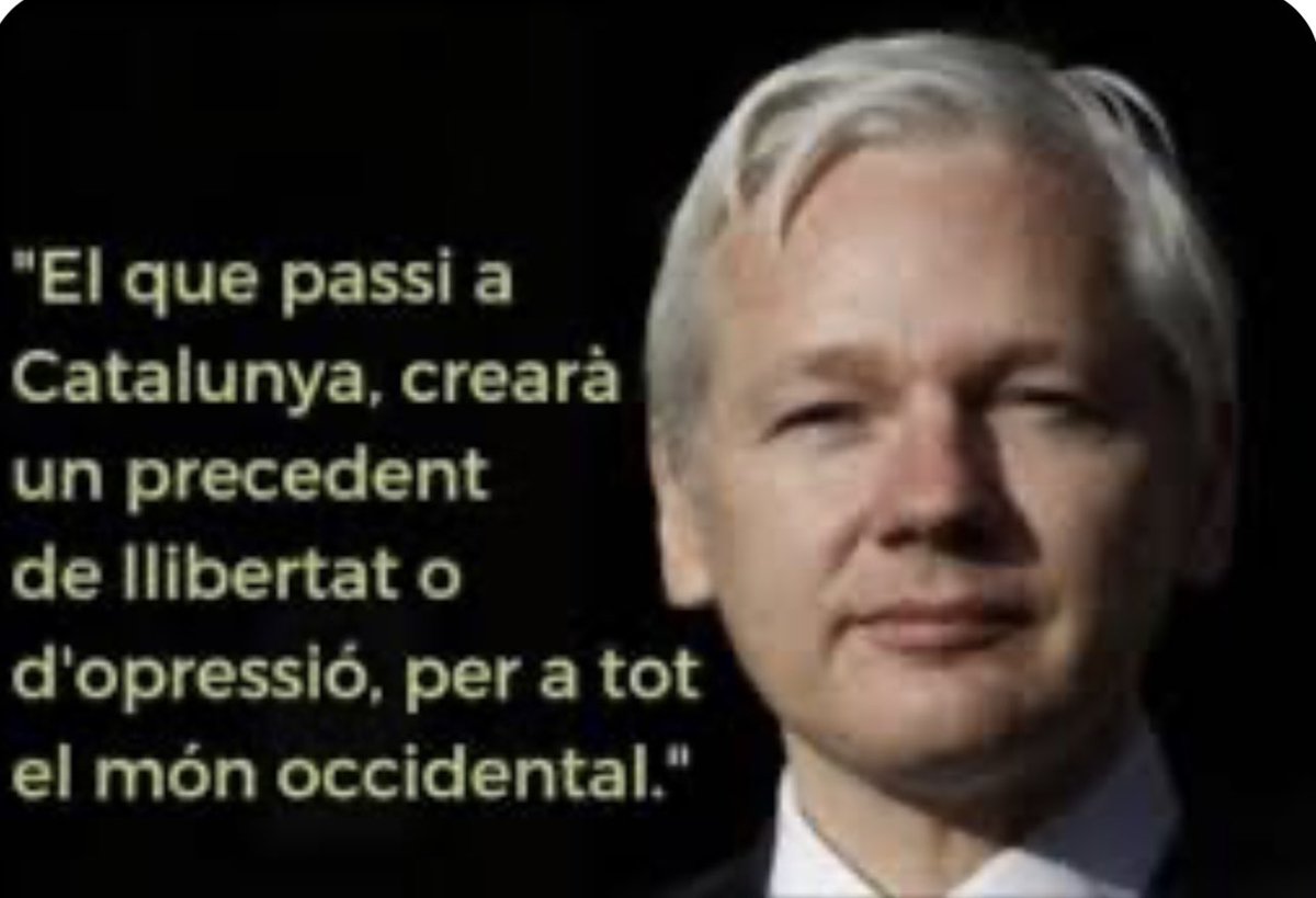 rosariopalomi71's tweet image. “El que passi a Catalunya, crearà un precedent de llibertat o d’opressió, per a tot el món occidental”

Julian Assange.