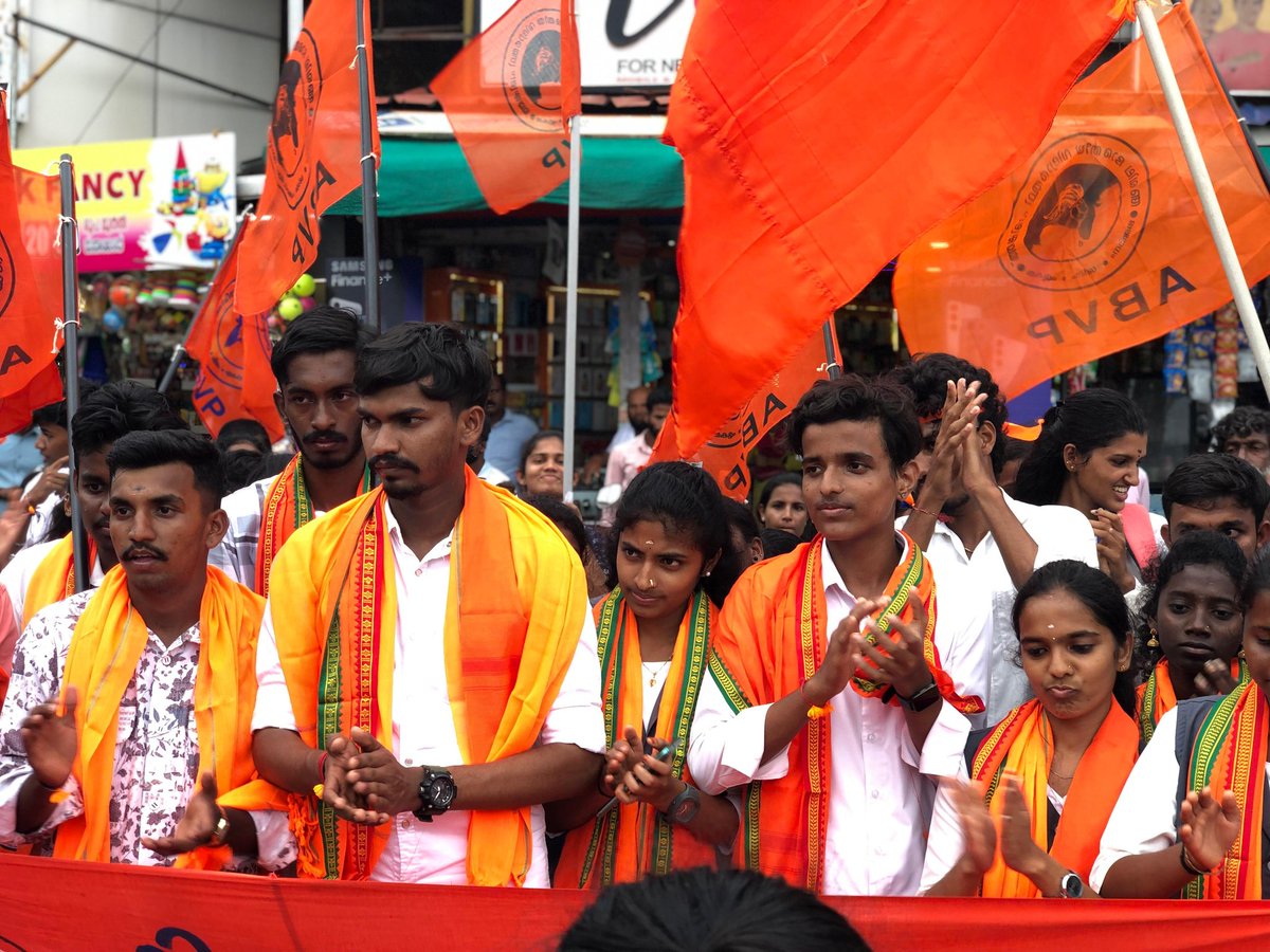 yagywalkya's tweet photo. ABVP defeated the unholy alliance of SFI-MSF at various College Union Elections of Kannur University in Kerala. ABVP panels win in Kumble IHRD College, Govinda Pai College, Manjeswaram Govt College, Rajapuram St. Pius College, and Kasargod Govt College.

Congratulations to all ABVP Karyakartas of Kannur University for steering the mandate for nationalism and defeating Communism in campuses of Kerala.