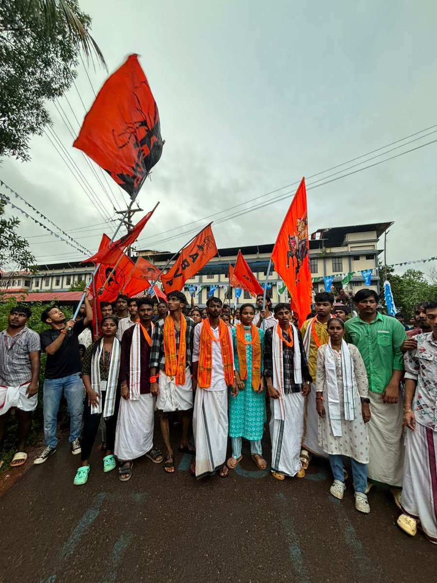 yagywalkya's tweet photo. ABVP defeated the unholy alliance of SFI-MSF at various College Union Elections of Kannur University in Kerala. ABVP panels win in Kumble IHRD College, Govinda Pai College, Manjeswaram Govt College, Rajapuram St. Pius College, and Kasargod Govt College.

Congratulations to all ABVP Karyakartas of Kannur University for steering the mandate for nationalism and defeating Communism in campuses of Kerala.