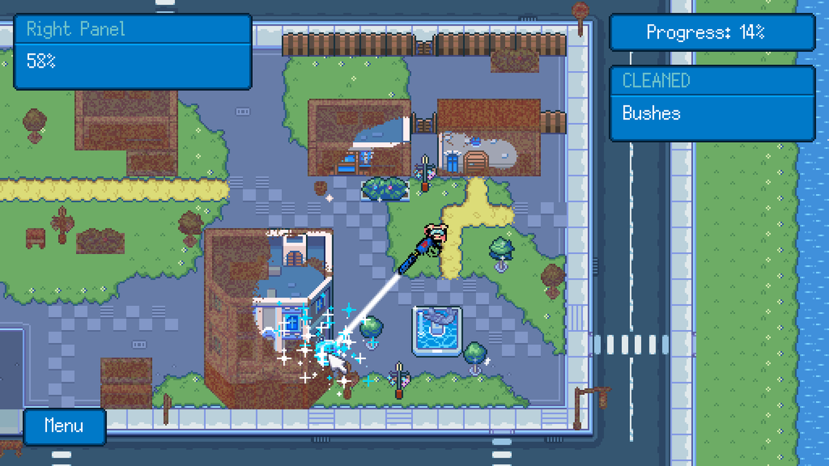 richtaur's tweet photo. In Pixel Washer, you're a cute little piggy who loves washin' pixels.

No hurry, no worries. Just washin' pixels. 🏡🫧🔫🐷🎮

#screenshotsaturday #indiegame https://t.co/BfsPWIj3xG