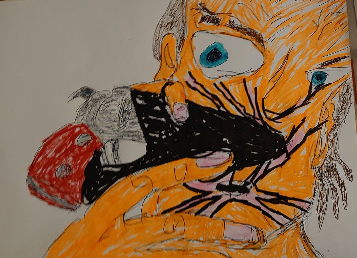 vomithony's tweet photo. my 1. #doodle since a year.
@ranmasaotome96 @fluoridebrain @Dandyismo
#preacher #arseface #garthennis #stevedillon
(i fucked the thumb&hand up, but i don't care)
(i choose orange as skin color cuz i had to decide between keep it white, bright pink or orange so i choose orage) https://t.co/S3nYarxSsT