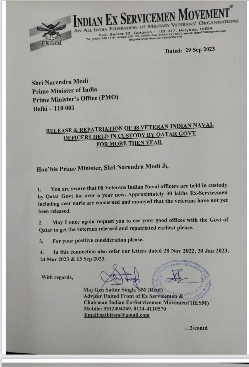 sunetrac's tweet photo. 8 former indian navy men are in a qatar jail for 1 year!!!! Their families continue to appeal to the Indian govt to get them home https://t.co/jhIWsnDirJ