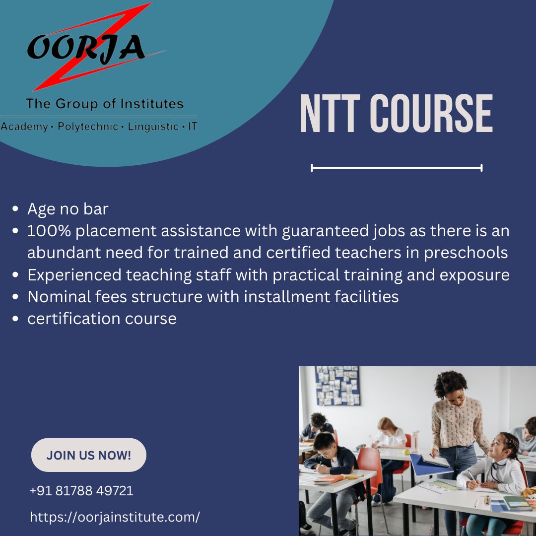OorjaInstitute's tweet photo. Join Now Oorja Group of Institute for the Best NTT Course in Daryaganj, Delhi.
.
π¬ #oorjagroupofinstitute #oorjainstitute #daryaganj #tally #tallycourse #tallycoursedaryaganj #tallycourses #tallycoursenearme #tallyclass #tallyclasses #nttcourse https://t.co/7jfL2rQuAl