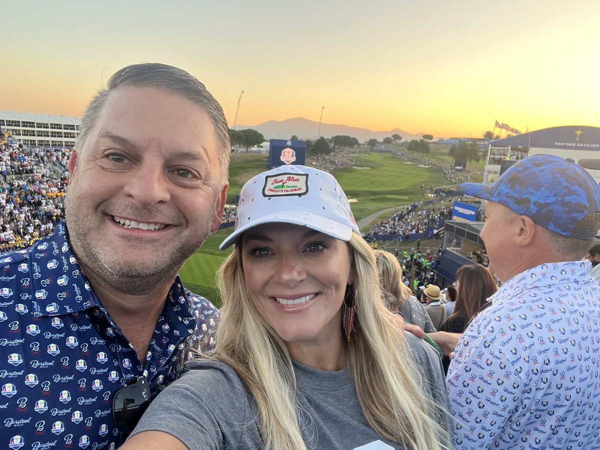 CaronMeghan's tweet photo. What an amazing, energizing experience on the first tee at the Ryder Cup! #RyderCup https://t.co/q3kkPw4o0I