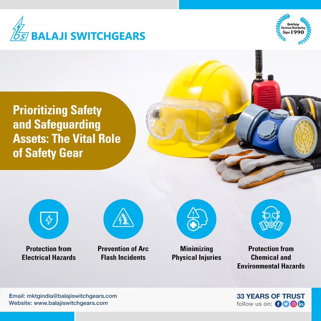 Prioritizing #Safety and Safeguarding Assets: The Vital Role of Safety Gear.
#voltage #switchgears #safeguarding #partners 
#SafetyFirst #ProtectingLives #SafetyGear #EquipmentProtection
@SchneiderElec @connectwell_ind @OmronIndia @keicable @tesensors @socomec_group
