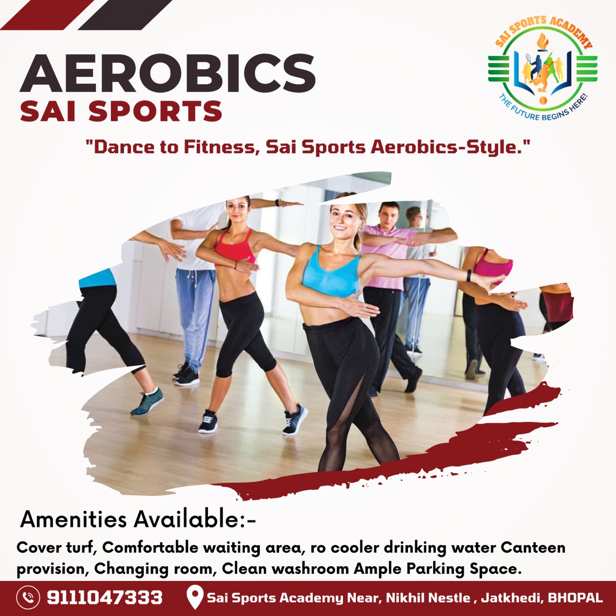 Sweat, Smile, Repeat 🏋️‍♀️💪 with Sai Sports Academy Aerobics! Get ready to groove, move and improve your fitness game! 💃🔥🔝
Are you ready to dance away the calories? 🕺💃 Join our energetic community, where every step is a celebration! 🎉🎶💥

#SaiSportsAcademy #AerobicsClass