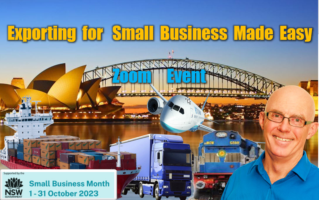 🚢✈ Considering Exporting from Australia❓
Exporting for Small Business Made Easy
 FREE ZOOM EVENT
 Thursday 26 October 2023 09:30 AM–11:00 AM AEDT
#exporting #supplychain #logistics #internationaltransport #NSWSmallBizMonth
#smallbusiness #nsw #business
linkedin.com/posts/lancesco…