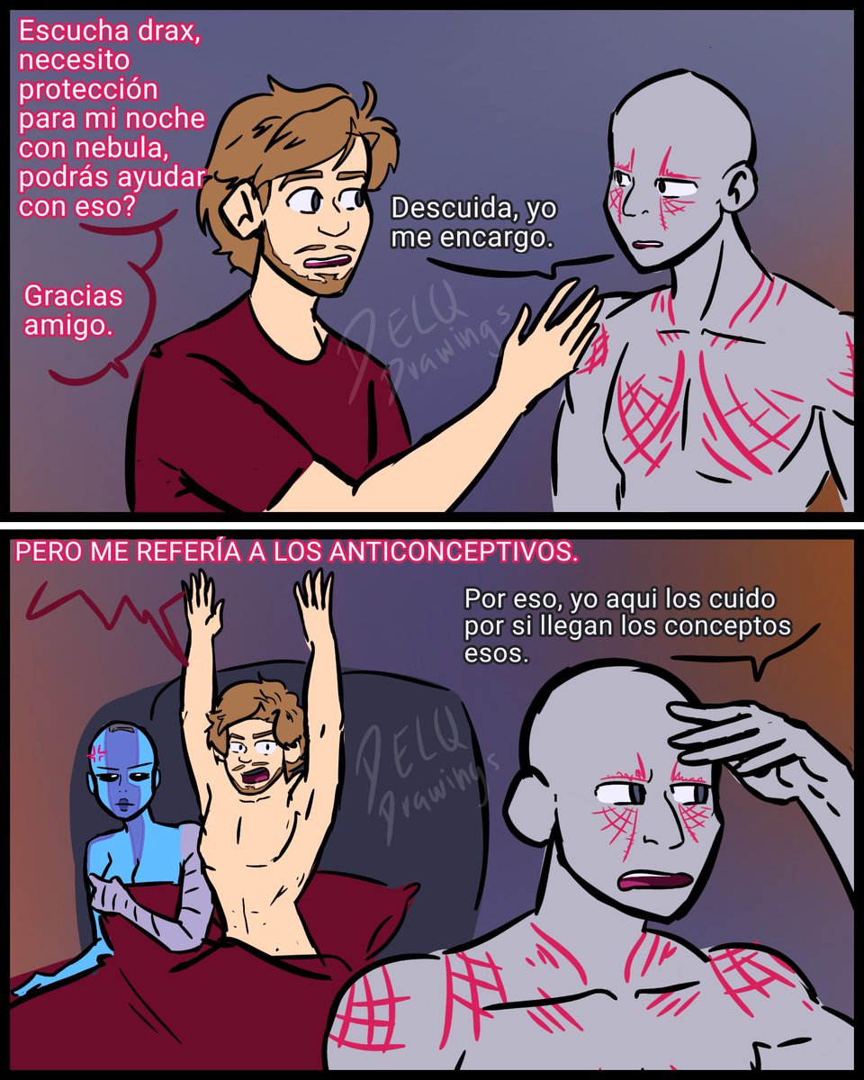 DELQ_Drawings's tweet photo. Malos entendidos.
.
Me inspire de un comentario en mi facebook y la verdad me encantó.
.
#quebula #NebulaxPeterQuill #GuardiansOfTheGalaxyVol3 #starlord #Nebula #grooth #peterquill #gotgv3
#guardianesdelagalaxia #ibisPaintX #marvelstudios #MCU #ucm https://t.co/PP6R7ftHN2