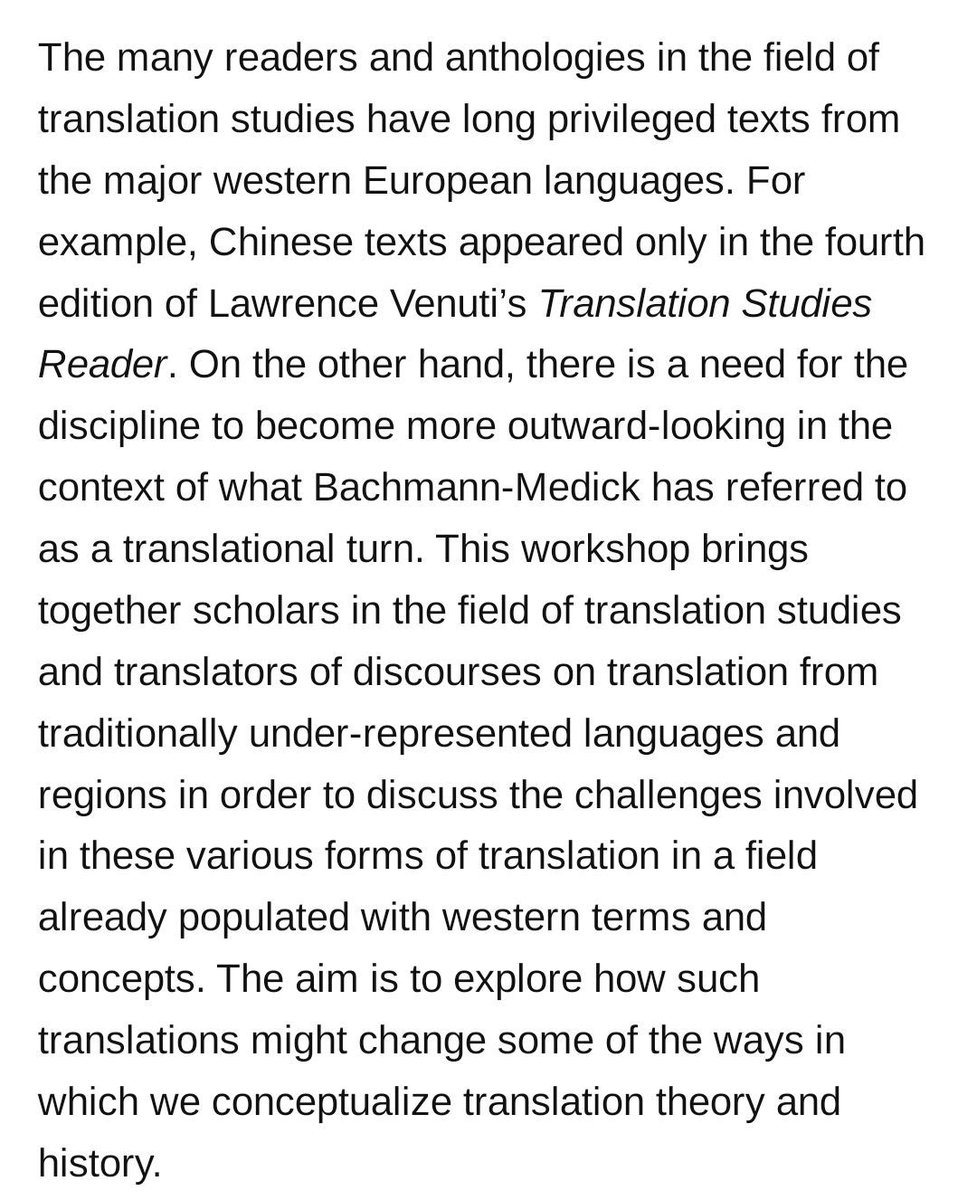 EneidaLinguist's tweet photo. Save the date! 'Translating #Translation Studies' @BakerSisu &amp; #ATISA w #scholars &amp; #translators of discourses on #translation from traditionally under-represented languages and regions. 

Happy #InternationalTranslationDay! #AcademicTranslation #training #CPD #research #t9n #xl8 https://t.co/GvTfhT9Qmv