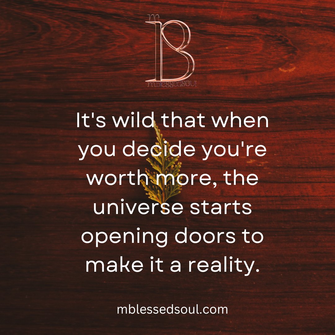 palakpancholi5's tweet photo. It's wild that when you decide you're worth more, the universe starts opening doors to make it a reality.
.
.
#thinkpositive #thoughtsarepowerful #attractgood #spreadgoodvibes #thinkgood #SpeakGoodWords #motivationalquotes #quoteoftheday #inspirationalquotes https://t.co/HvnhzwpZ9e