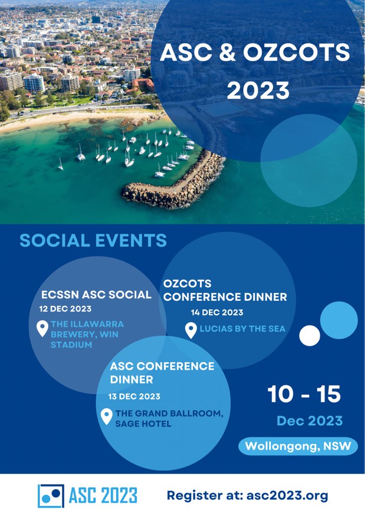 ASC2023's tweet photo. 🎉🪩 🍽️ 🍻 Make sure to get tickets for the @ASC2023 social events! 

✅ OZCOTS dinner: 
https://t.co/WLbR4BArLN
✅ ASC dinner:
https://t.co/x3nj7wqTcf
✅ ASC ECSSN social:
https://t.co/cnSE754K9L

@StatSocAus @BayesSsa @NswSsa @SSAVicTas @ssaqld @StatSocWA @ssa_ecssn @SSA_BnB https://t.co/9cIUkcATiK