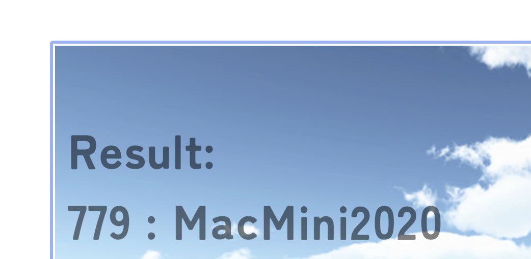 Baby_On_Board02's tweet image. 文字列：”MacMini2020”
距離：779
#SECCON #stringshot