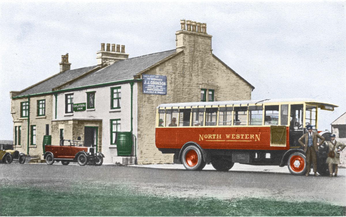 The Cat and Fiddle just a few years apart/ The 1920s and 30s. Digitally colourised images. #Cheshire