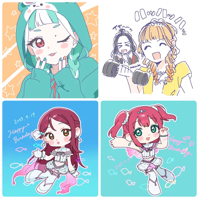 9月!
来月はもっと色んなキャラ描きたいですね〜 #今月描いたイラストを晒そう 