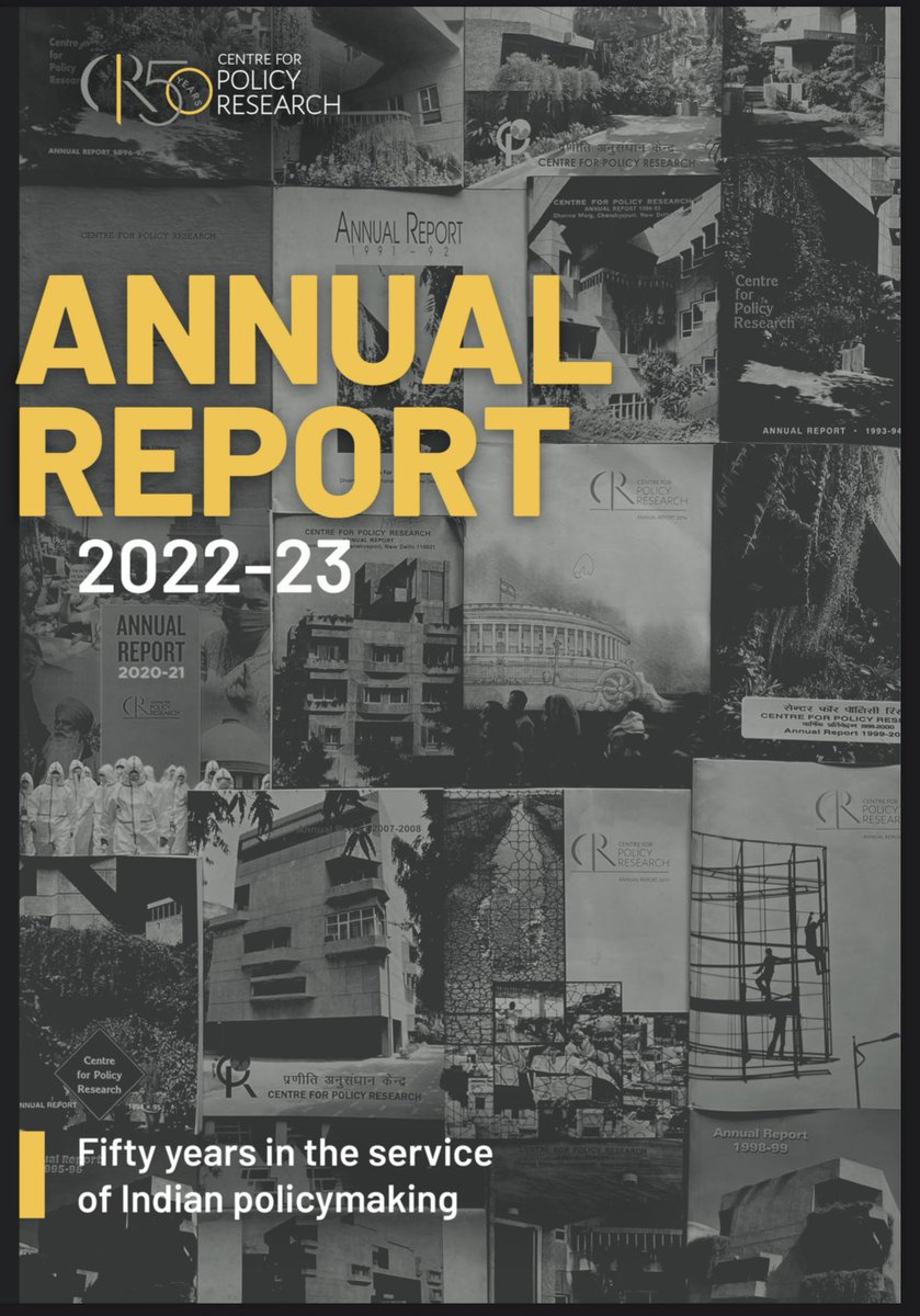 We are delighted to present <a href="/CPR_India/">Centre for Policy Research</a>'s annual report for 2022-23. Read more to find out key highlights of our work:

cprindia.org/wp-content/upl…