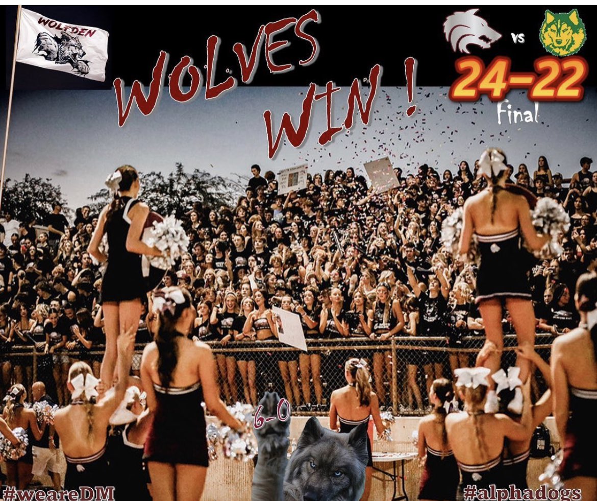 DMWolvesFB's tweet photo. Wolves Win! 24-22 
#ChampionshipMindset https://t.co/twRfHjkpxR