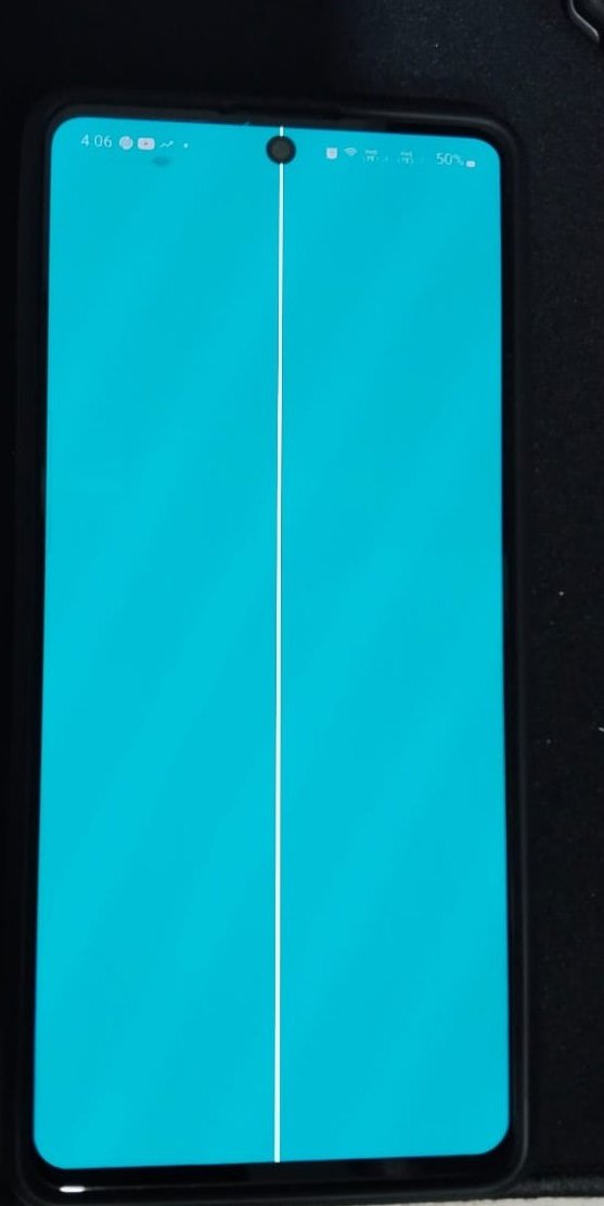 MehebubMondal97's tweet photo. After recent September update my #SamsungA71 got this white line. Please help me to get this solved @SamsungIndia @SamsungMobile https://t.co/3zBYQ7v5Xr