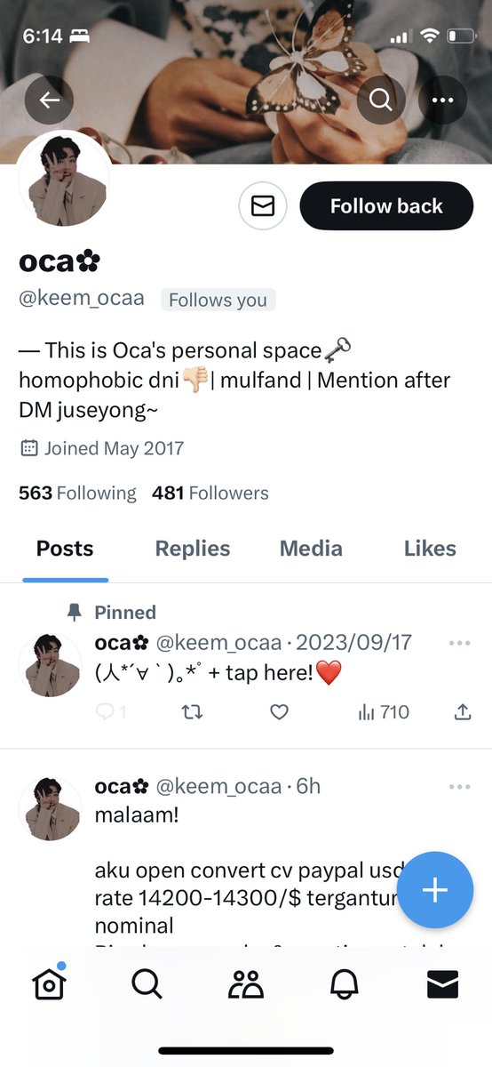 yoonliveee's tweet photo. Scammer PayPal CV &amp; Tf. 

A thread,
Jadi tadi tgl 29/09/23, ak request PayPal ke @keem_ocaa , waktu awal tny2, dy sgt fast respon, dn stlh deal dn uangny ak kirim, lgs slow rep dn lama br bales, dibalesnya jg “mbb kk, habis makan dulu td” stlh itu g dibales2 sm sekrg, https://t.co/CwlTnK5FZL