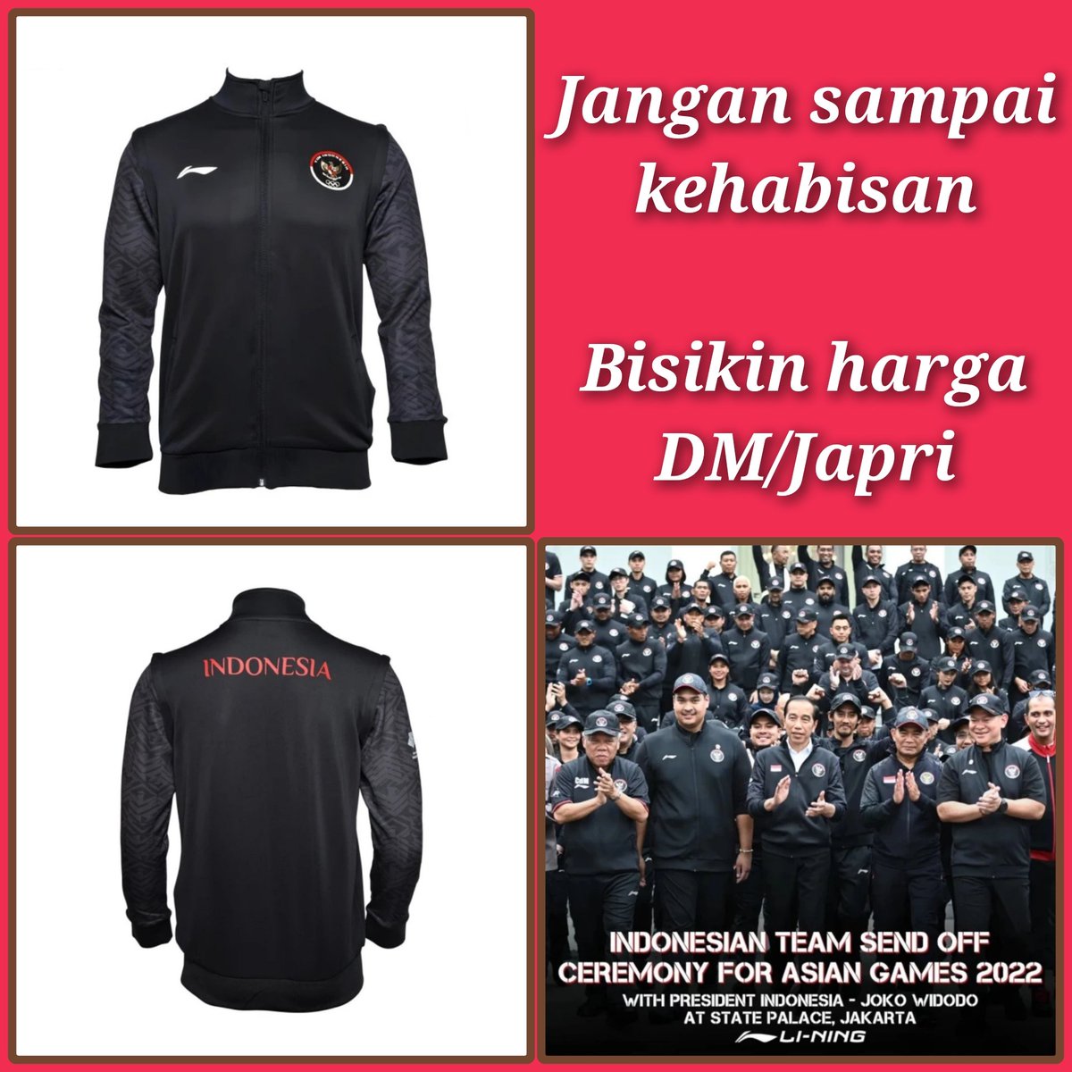 Jaket Timnas Indonesia Asian Games Hangzhou, ada sampai size 7XL, 800k, WA 08985221823  <a href="/JerseyLigina/">Pencinta Kain Ligina (Follow IG: @pjli_id)</a> <a href="/Kaen_Futbol/">Kaen Futbol</a> <a href="/indonesianjsy/">Indonesian.Jersey</a> <a href="/sudutstadion/">[sudutstadion]</a> <a href="/jersey_ciamikk/">Follow IG @Jerseyciamik</a> <a href="/NangorianSports/">ig: nangoriansports | 🇮🇩🍉</a> <a href="/jerseysneil/">#lelangsneil</a> <a href="/Tribun_SPORTS/">#REMAKEKIT</a> @crossing_jersey <a href="/HatrickJersey/">HatrickJersey</a> <a href="/_SoccerBloopers/">SoccerBloopers</a> <a href="/Jerseyforum/">Si Paling Jersey</a>