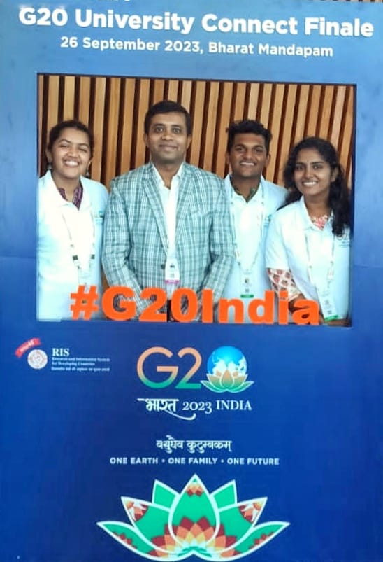 MAHE delegation, led by Vice Chancellor, participated in G20 University Connect Event in New Delhi on 26-9-23.
Special shoutout to our outstanding students, Ms.Manaswini (Final Year B. Com) &amp; Mr.Aniket Shanbhogue (PGDM Logistics and Supply Chain) who represented MAHE with pride.