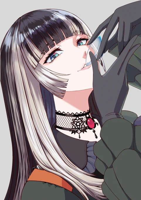 色塗りなおし&トリミングあらためて「お酒を呑みまーす!」#らでん似絵 