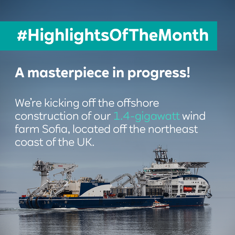 RWE_AG's tweet photo. From starting the offshore construction of our 1.4-gigawatt wind farm Sofia, to a health challenge with #TeamRWE, and more – explore our September highlights.