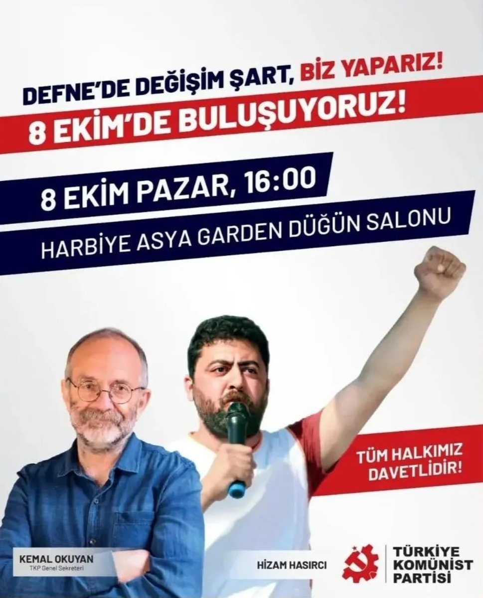 iskenderuntkp's tweet photo. Bir yol kavşağındasın,

Ve mutlaka değişecek kaderin!

📅8 Ekim pazar
📍Harbiye Asya Garden Düğün salonu
Değişime ortak olmak isteyen herkesi bekleriz✊🏻
#TKPGelirHerşeyDeğişir https://t.co/ZZ8ClFkcMB