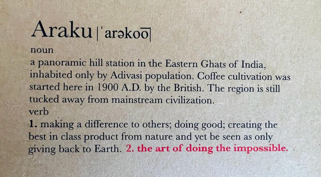 manoj_naandi's tweet photo. When we started the journey 15 yrs ago, ‘Araku’ was a Noun - just the name of a less known Valley. Now that @naandi_india transformed the people &amp; the region while creating @arakucoffeein we can say ‘Araku’ is a Verb. Thank you @anandmahindra for backing us to do the Impossible. https://t.co/gittXyG1gx