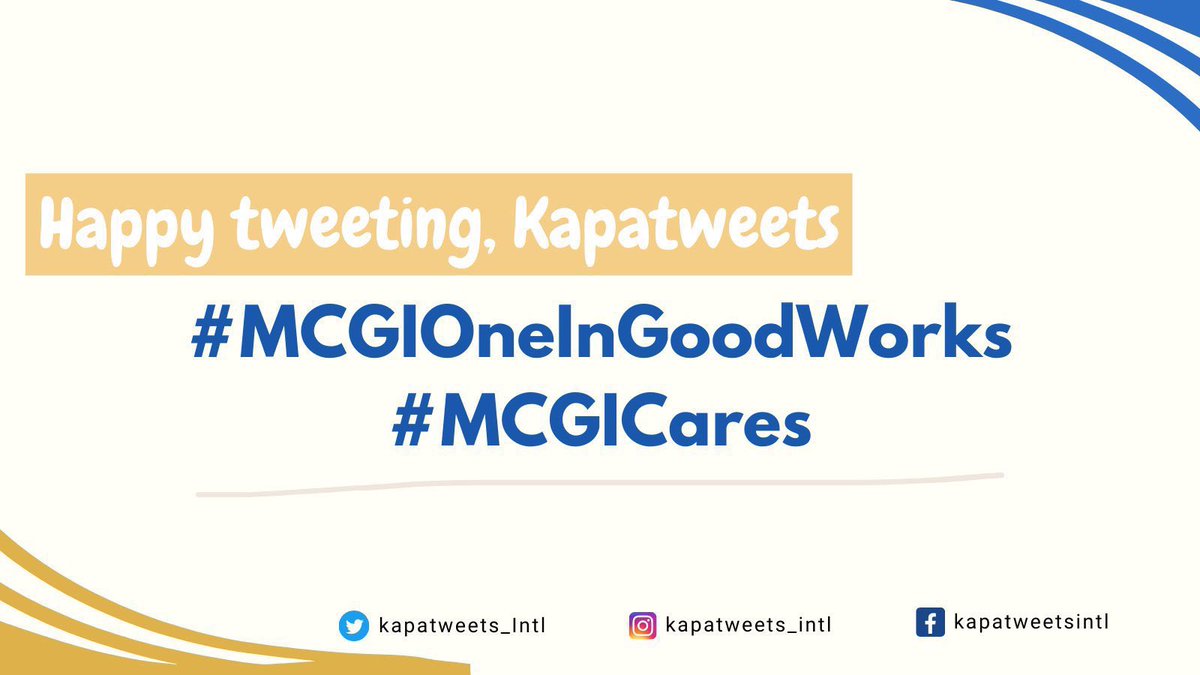 Happy Saturday and Happy Thanksgiving of God's People to all! 😊

#MCGIOneInGoodWorks
#MCGICares