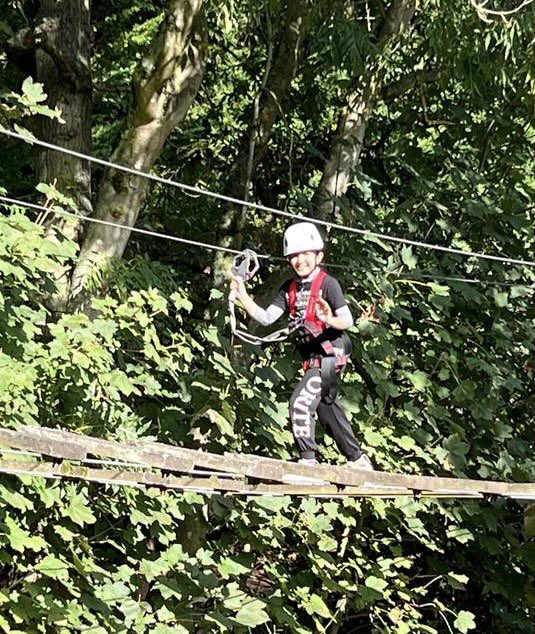 We are up in the treetops @HilltopNorfolk  #Challenge #ChallengeAccepted #StretchZone #ChallengeByChoice #HighWires #High #GrowthMindset #NeverGiveUp #Resilience #Success