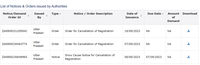 carahul's tweet photo. @cbic_india @GST_Council @Infosys_GSTN @askGST_GoI SCN for cancelation of Registration received on 8/8/23 with due date of compliance as 7/9/23, all returns filed on 7/9/23 &amp; Order for dropping cancelation proceedings was recd on 7/9/23 however, GSTIN is cancelled on 19/9/23 https://t.co/1ooNlZeIFb