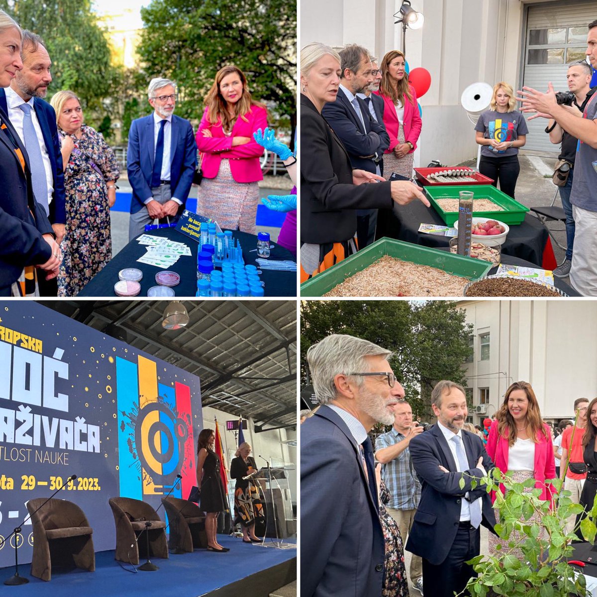 SweAmbBelgrade's tweet image. Večeras je #Evropska noć istraživača širom Evrope i u 24 grada širom🇷🇸! Prošle godine 70.000 ljudi došlo je da vidi plodove srpskog istraživanja pod pokroviteljstvom🇪🇺Da li ste znali da 400 istraživačkih projekata podržava🇪🇺? Upoznavanje mladih inovatora sa Ministarkom Begović.