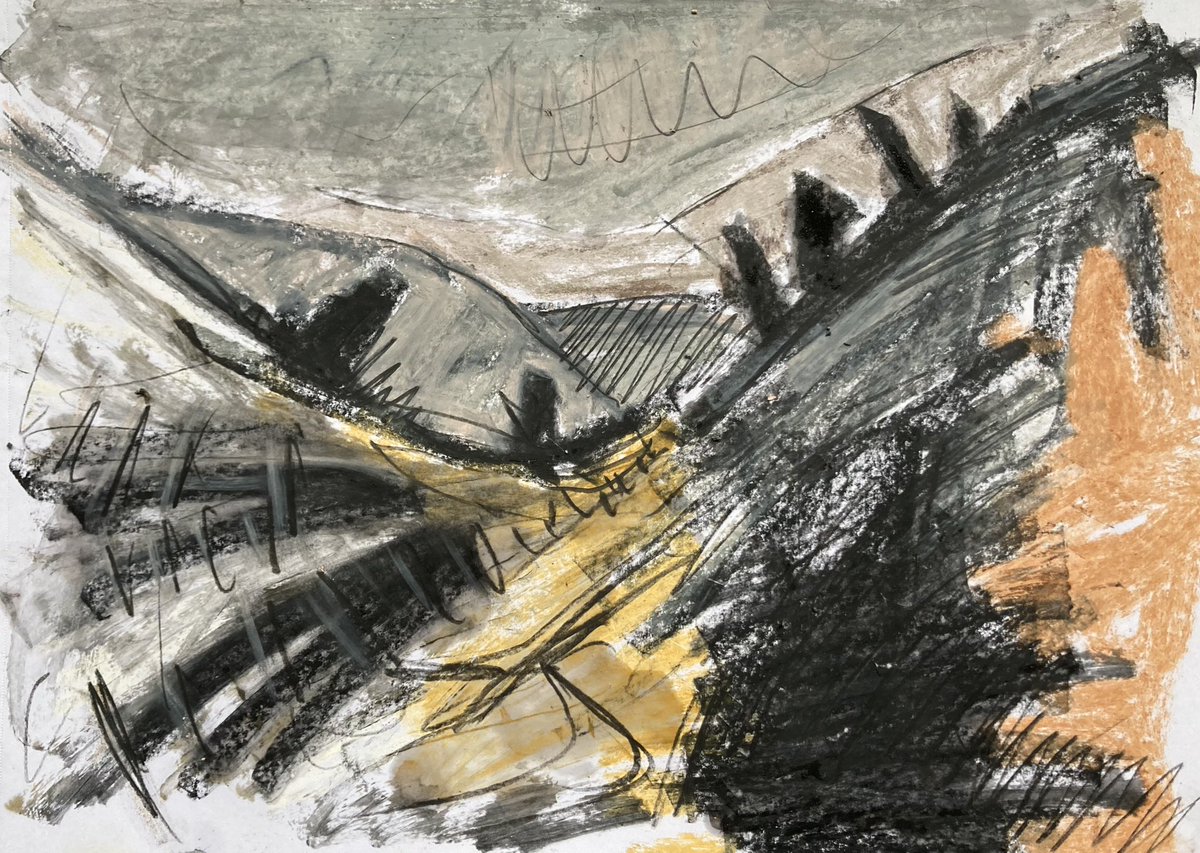 The back of beyond. <a href="/SeymourPip/">Wallace Seymour</a> pastels and glazes with a random oil pastel.
